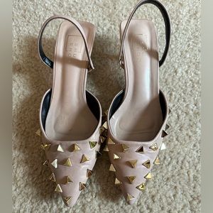 Shu Shop nude kitten heel with studs